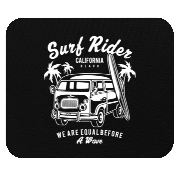 Discover Retro Bus Surfing Print Used Mouse Pads
