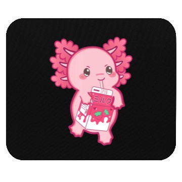 Discover Kawaii Axolotl Strawberry Milk Teen Girl Kids Japa Mouse Pads