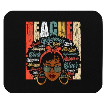Discover Black Smart Teacher Afro Love Melanin African Amer Mouse Pads