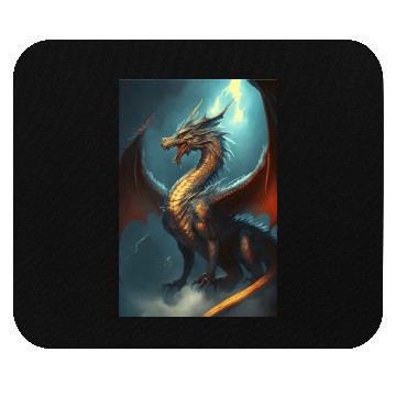 Discover Mystical Dragon in storm Mouse Pads