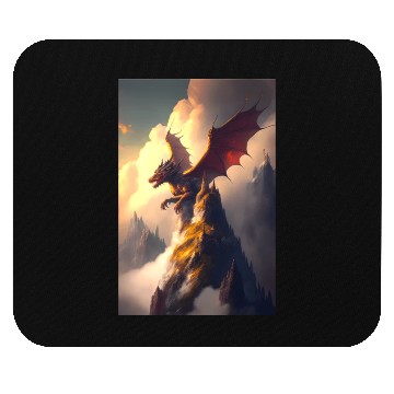 Discover Mystical Dragon in fog Mouse Pads