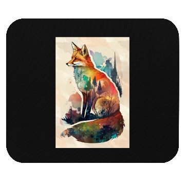 Discover Fox watercolor woodland forest animal wild animal Mouse Pads