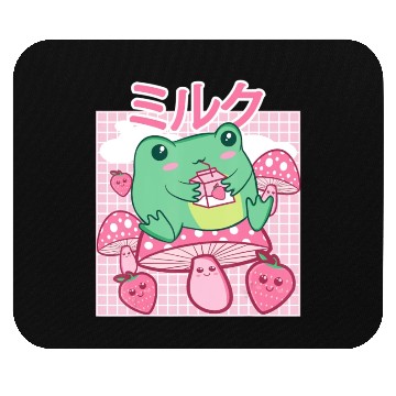 Discover Cottagecore Aesthetic Kawaii Frog Drinking Japanes Mouse Pads