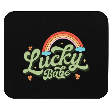 Discover Retro Lucky Babe Rainbow St Patricks Day Mouse Pads