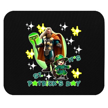 Discover Kids St. Patrick's Day Shamrock "Thor, anime" Mouse Pads