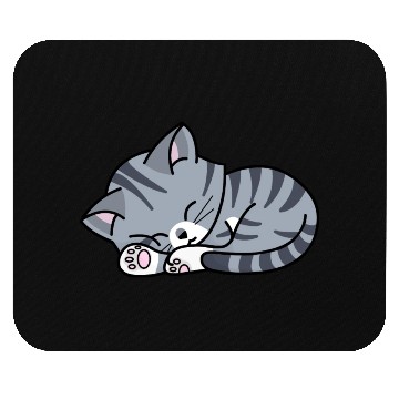 Discover Grey Tabby Sleeping Mouse Pads