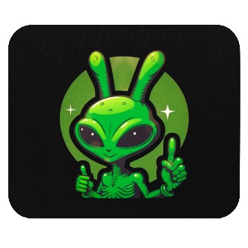 Discover Happy green Alien Mouse Pads