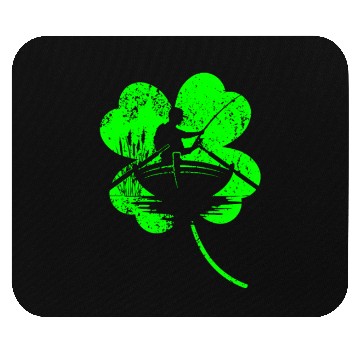 Discover Fishing St. Patrick's day shamrock Mouse Pads