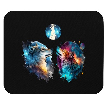 Discover Three Wolves Howling In Moonlighthowling moonlight Mouse Pads