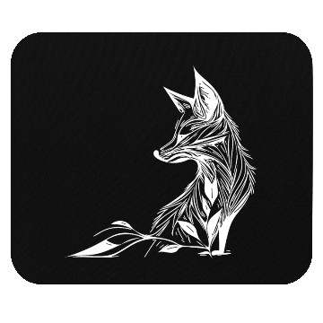Discover Elegant Fox Portrait In Tattoo Lines Ink Mouse Pads