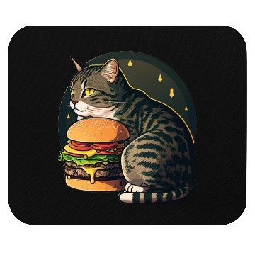 Discover Beautiful Cheese burger Tabby Cat Mouse Pads
