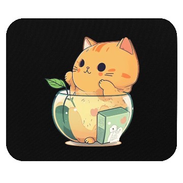 Discover Cat in Fish Bowl Mouse Pads