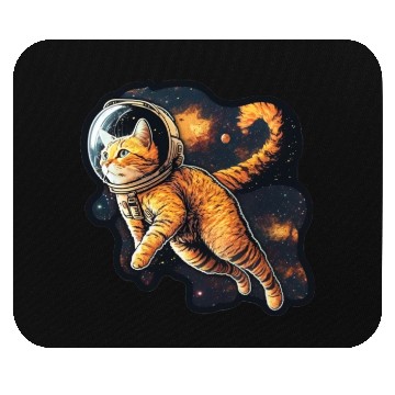 Discover Cat Floating in Space in a Space Helmet Mouse Pads
