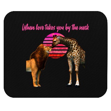 Discover Safari Love lion and giraffe Mouse Pads