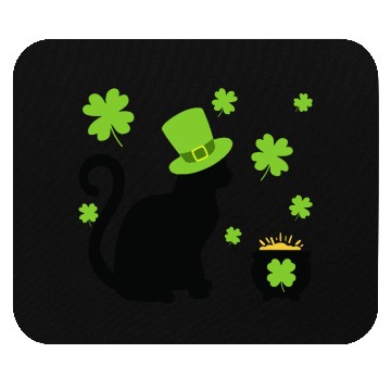 Discover Cat Shamrock St Patrick Day Lucky 01 Mouse Pads
