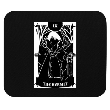 Discover Anime Tarot Card The Hermit Occult Gothic Witch Mouse Pads