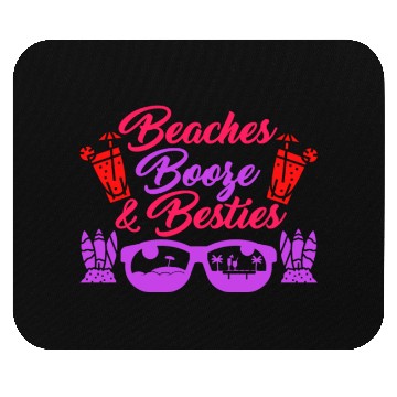 Discover Beaches Booze Besties Summer Vacation Spring Break Mouse Pads