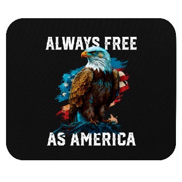 Discover Always Free as America American Bald Eagle USA Mouse Pads