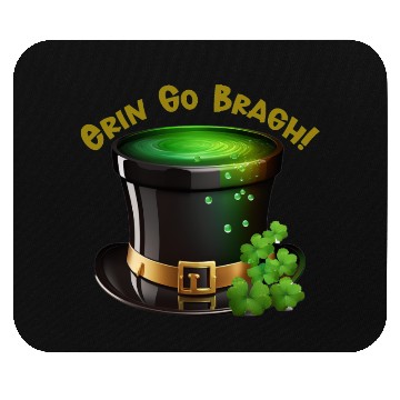 Discover Get Lucky with this 'Erin go Bragh' Top Hat Design Mouse Pads