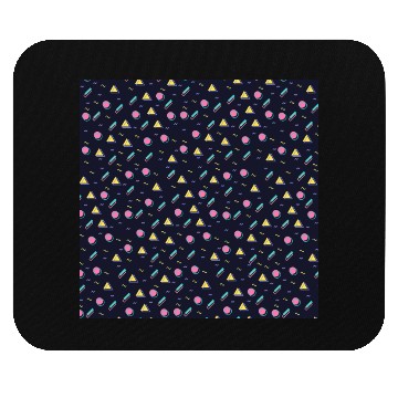 Discover 90s Navy + CMYK Bus Seat Retro Geometric Pattern Mouse Pads