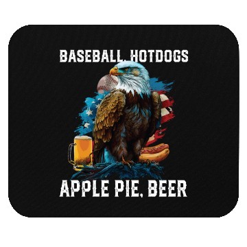 Discover Baseball Hotdogs Apple Pie Beer Drinker Patriotic Mouse Pads