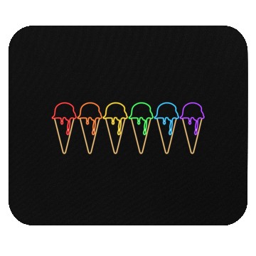 Discover Rainbow Neon Ice Cream Cones Mouse Pads