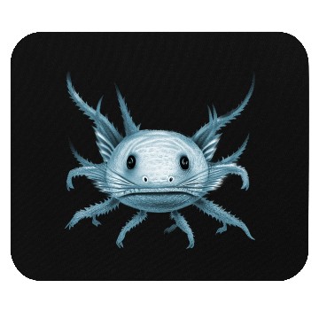 Discover axolotl staring at you - blue version Mouse Pads