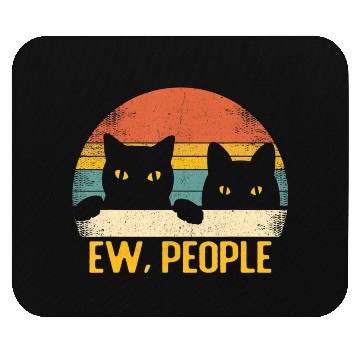 Discover Ew People Black Cat Vintage Retro â Funny Cat T Sh Mouse Pads