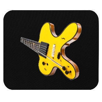 Discover yellow tilted guitar Mouse Pads