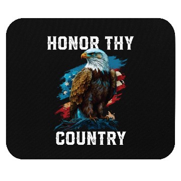 Discover Honor Thy Country American Bald Eagle America USA Mouse Pads