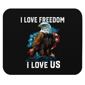 Discover I Love Freedom I Love US American Bald Eagle Mouse Pads