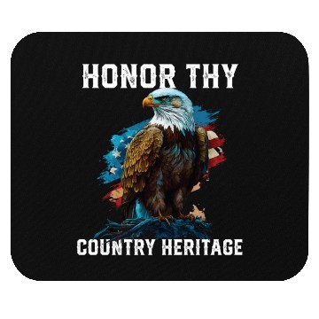 Discover Honor Thy Country Heritage American Bald Eagle Mouse Pads