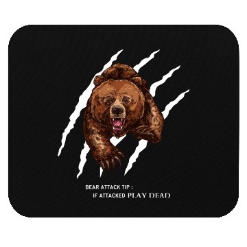 Discover Bear attack tip Mouse Pads Funny for men and women