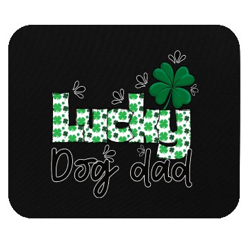 Discover Lucky dog dad St. Patrick`s letters with shamrock Mouse Pads