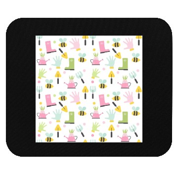 Discover gardening icon seamless pattern on white. Mouse Pads