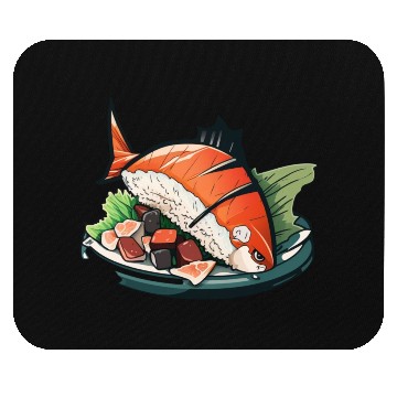 Discover Sashimi styled fish Mouse Pads