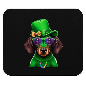 Discover St. Patricks Day Dachshund Wiener Dog Shamrock Mouse Pads