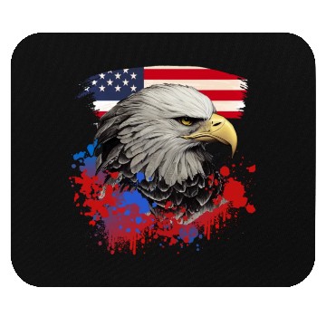 Discover Bald Eagle Patriotic American Bird US Flag Mouse Pads
