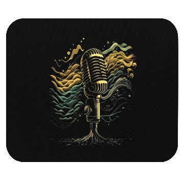 Discover AV Technician Sound Waves Microphone Audio Music Mouse Pads
