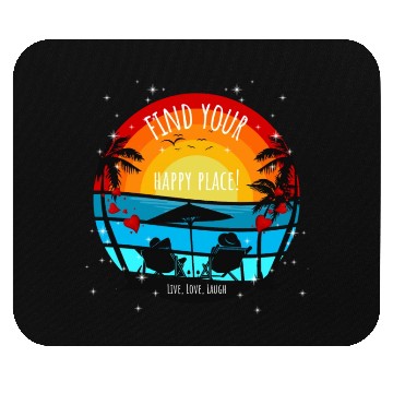 Discover Find Your Happy Place alt 2 Sunset Palms Mouse Pads