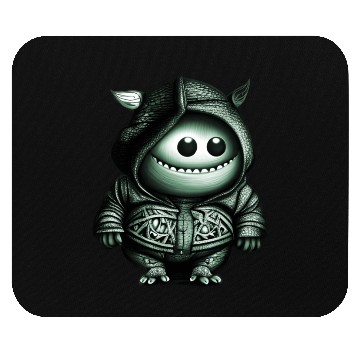 Discover Goofy Looking Monster Green Mouse Pads