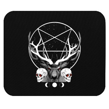Discover Satanic Deer Pentagram Gothic Skull Evil Buck Mouse Pads