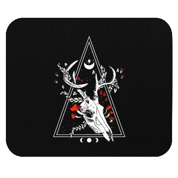 Discover Gothic Deer Skull Moon Phase Witch Occult Mouse Pads