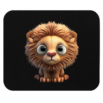 Discover Cute little lion comic character Mouse Pads