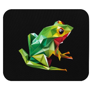 Discover Vibrant Origami Frog - Handcrafted with Precision Mouse Pads
