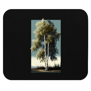Discover Minimalist Birch Tree Art for Any Home Mouse Pads