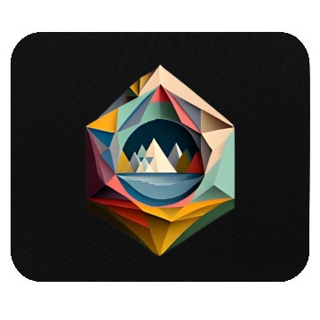 Discover painting of a mountain Mouse Pads