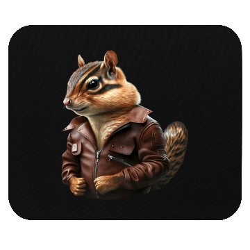 Discover Chipmunk flight captain leather jacket pilot Mouse Pads