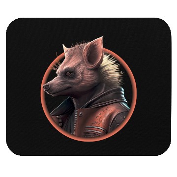 Discover Punk hyena with leather jacket Mouse Pads