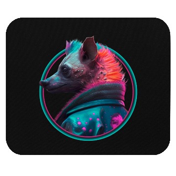 Discover Punk hyena in leather jacket Mouse Pads